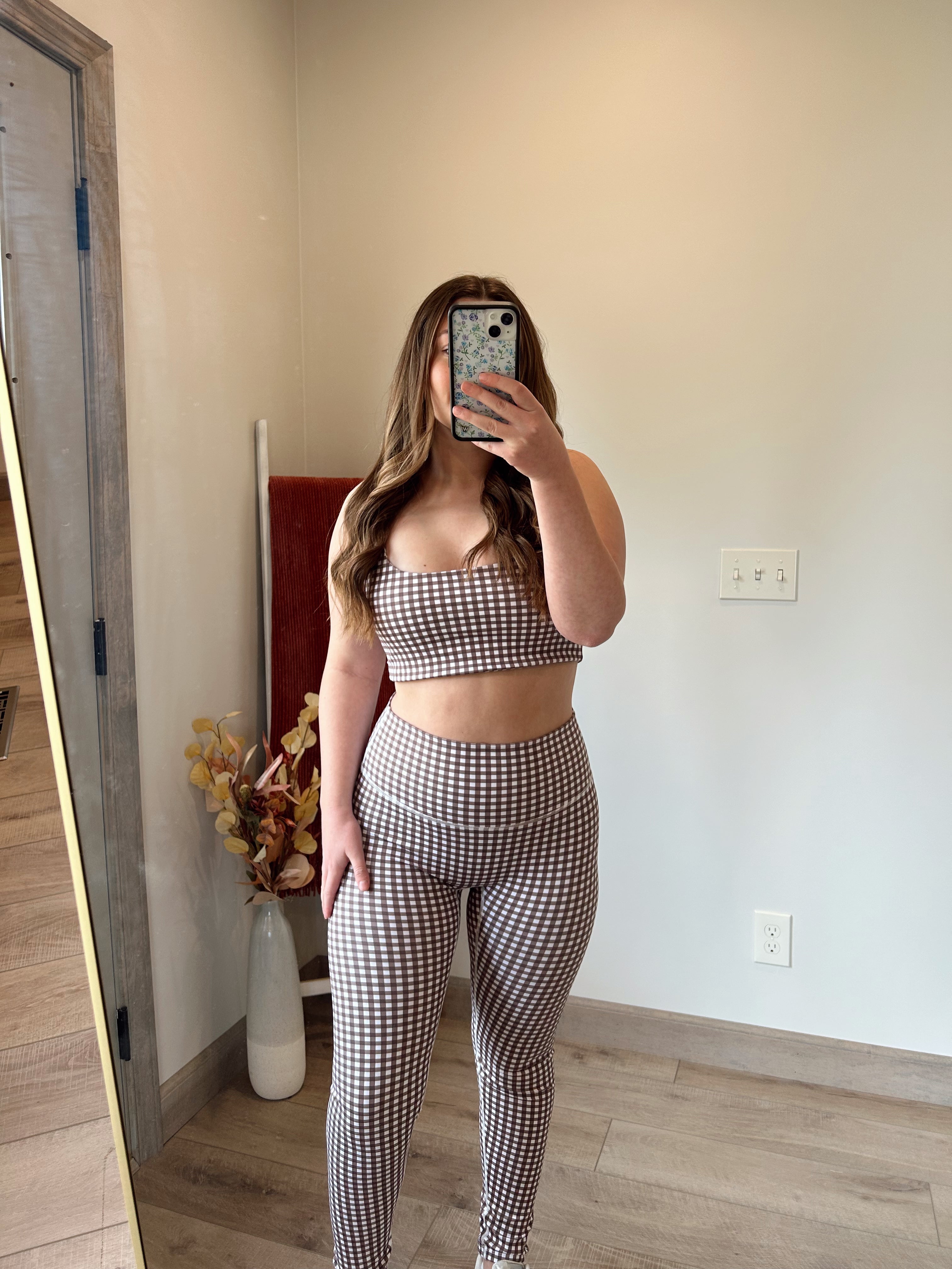 Gingham Leggings - Brown