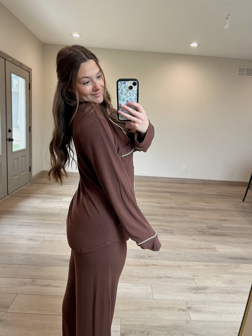 Rayon PJ Set - Brown