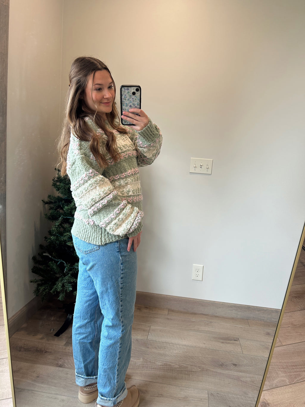 Sage Mix Knit Sweater