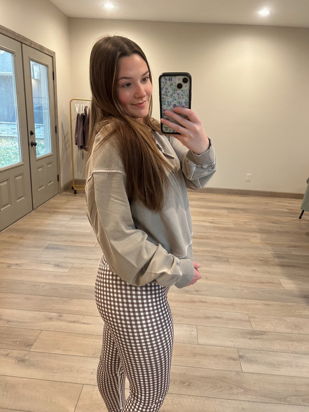 Gingham Leggings - Brown