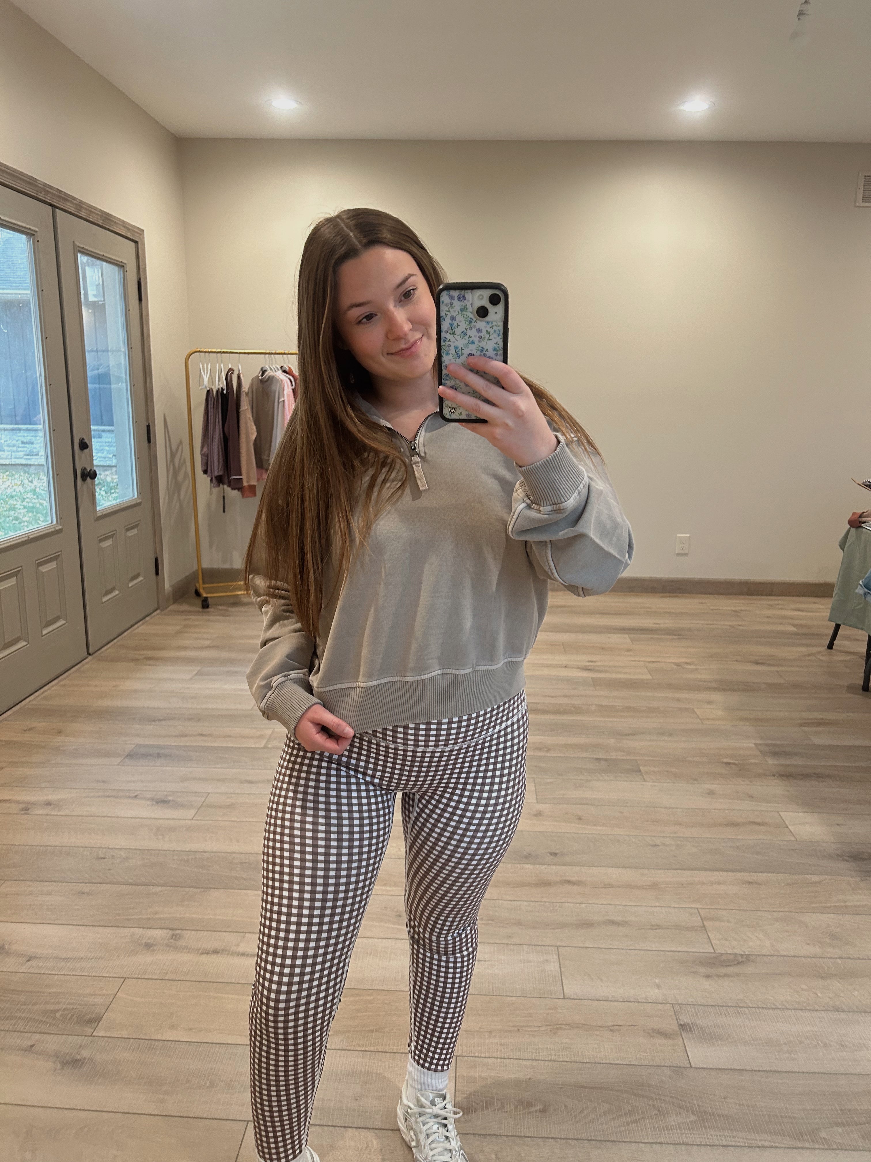 Gingham Leggings - Brown