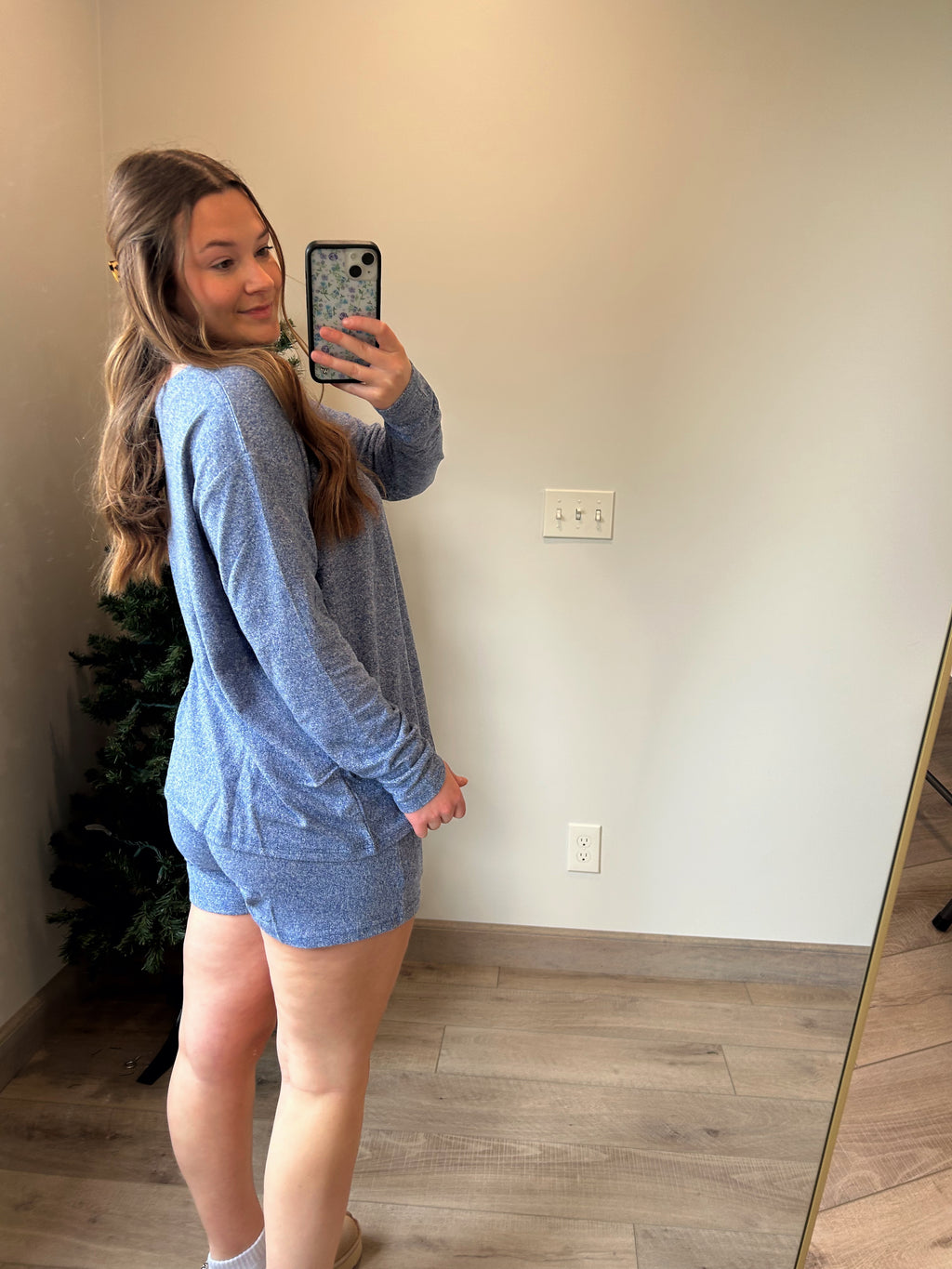 Soft Melange Lounge Set - Light Navy