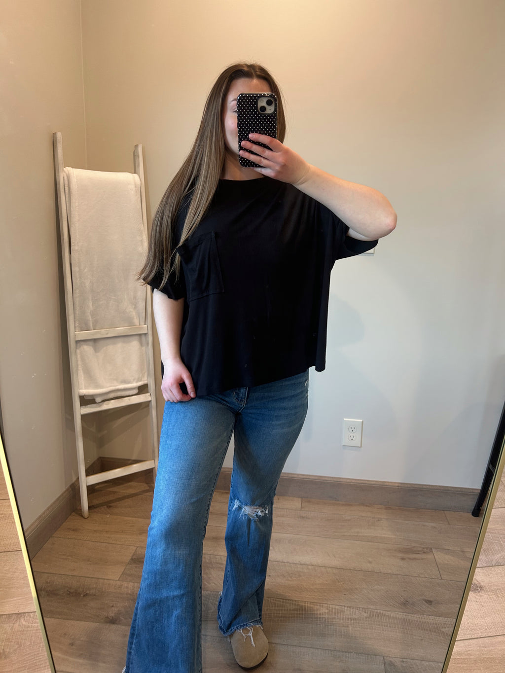Ribbed Pocket Tee - Black