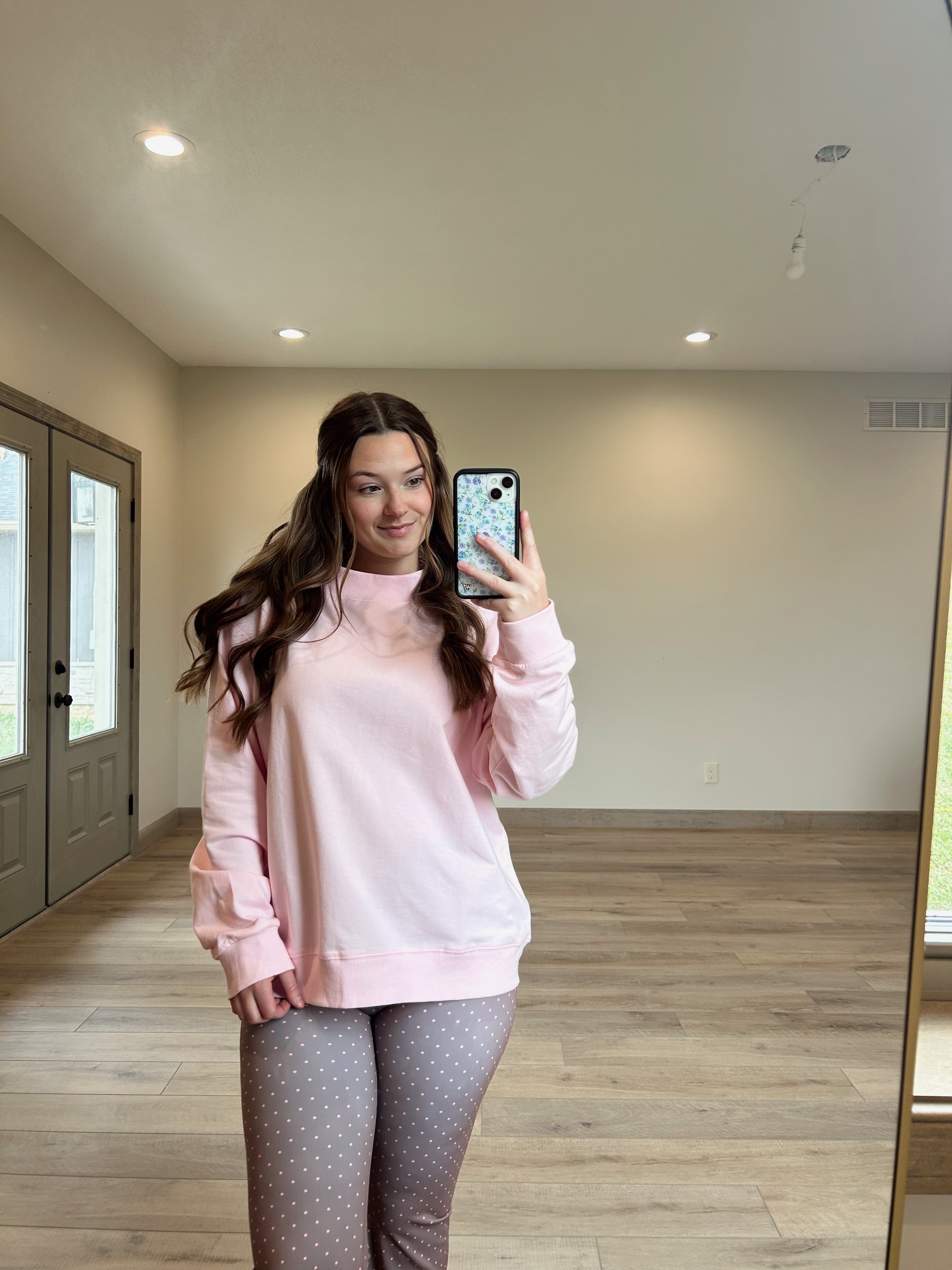 Mock Neck Pullover - Baby Pink
