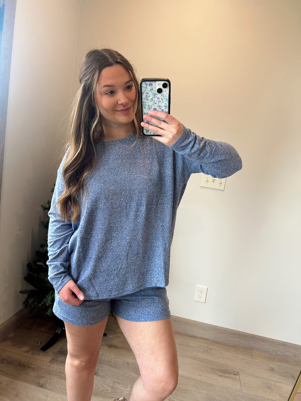 Soft Melange Lounge Set - Light Navy