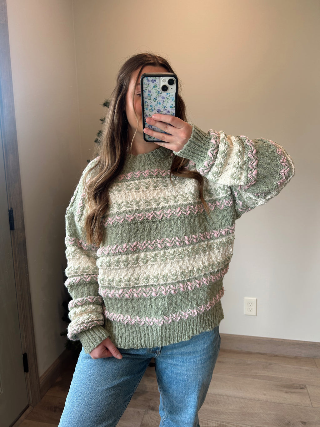 Sage Mix Knit Sweater