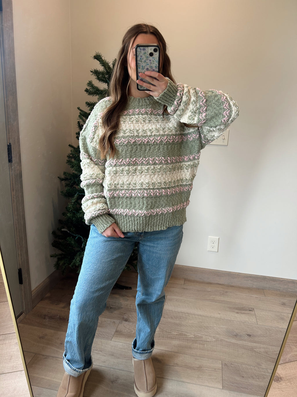 Sage Mix Knit Sweater