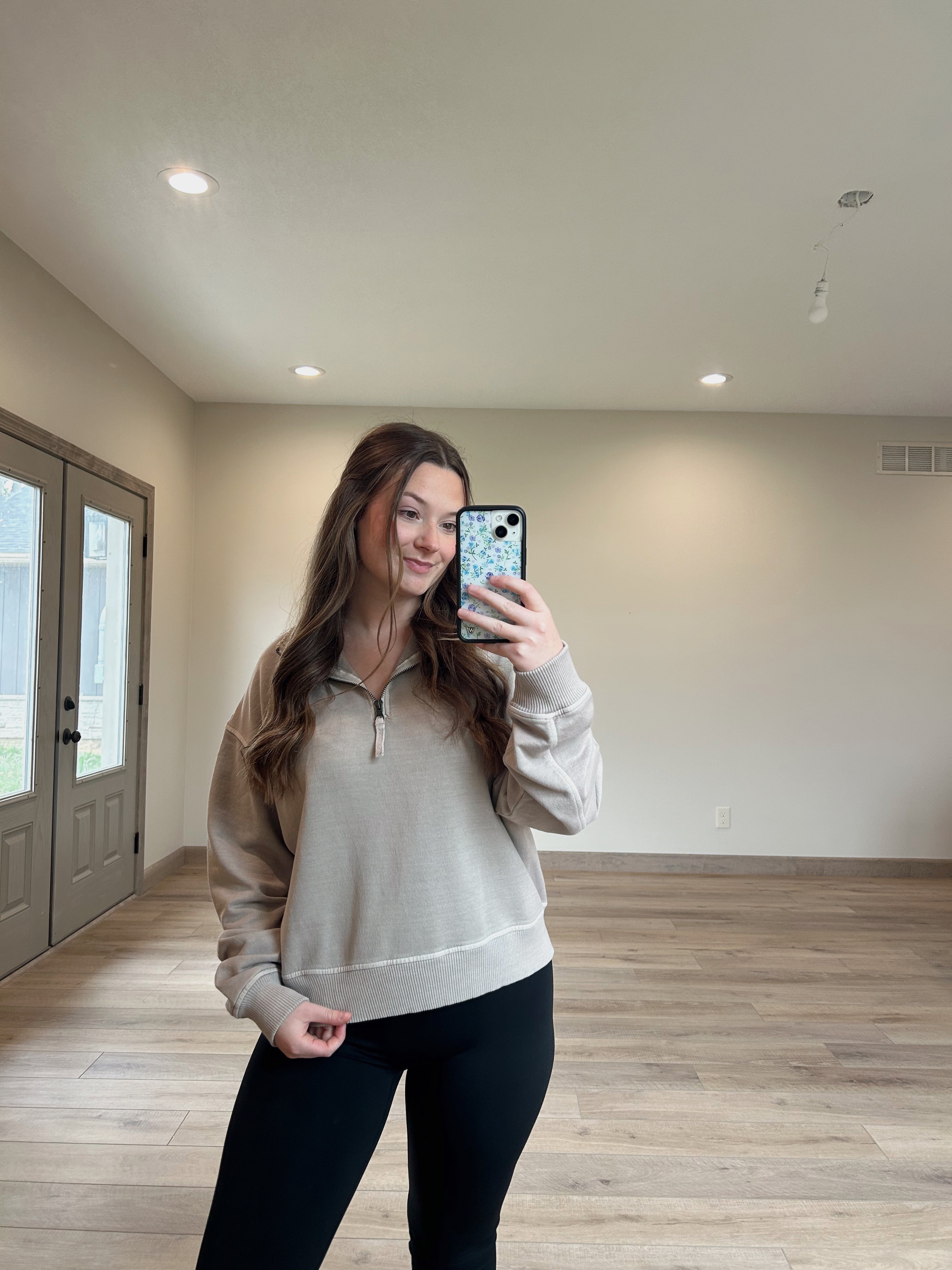 French Terry Quarter Zip - Ash Mocha