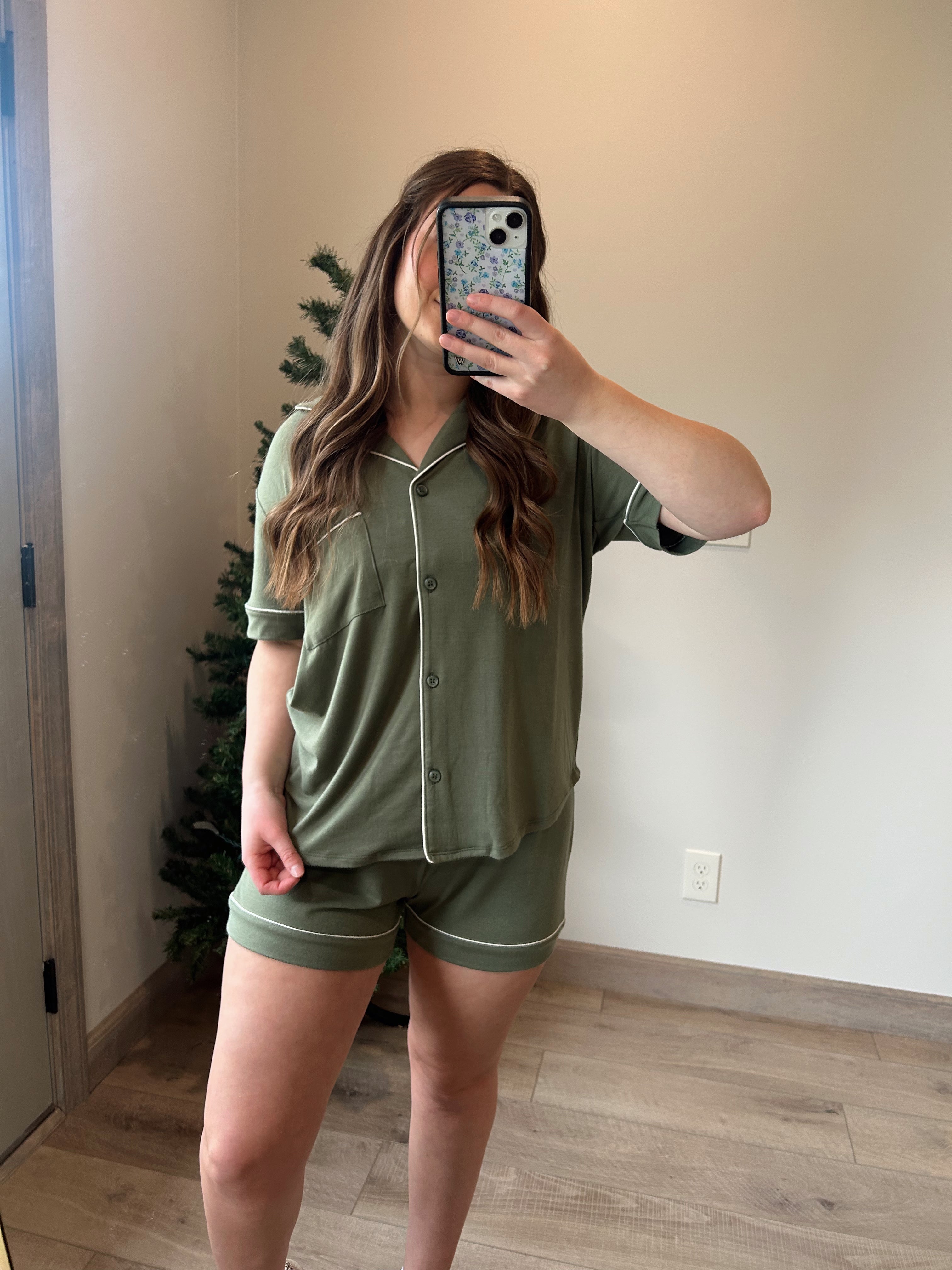 Rayon PJ Set - Olive